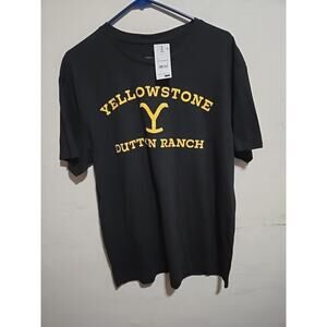 Yellowstone Dutton Ranch Logo T-Shirt Black Yellow New